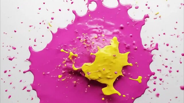 Pink and Yellow Ink Splatter Loop Animation