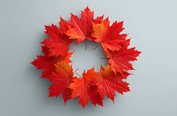 Canada day design end civic day holiday of red maple leaves background with copy space illustration