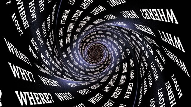 ANY QUESTION Keywords, Five Ws, Animation, Loop, 4k
