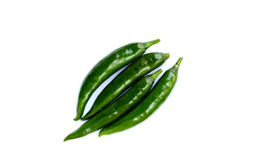 Chili peppers on a white background.