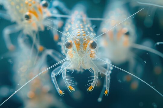 Copepod (Zooplankton) are a group of small crustaceans found in marine and freshwater habitat.