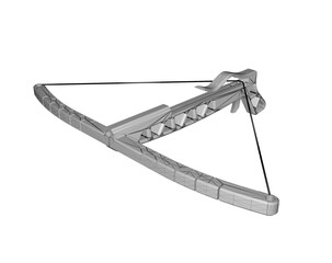 3d illustration of Toothpick crossbow isolated