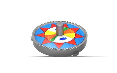 3d illustration of spinning top isolated