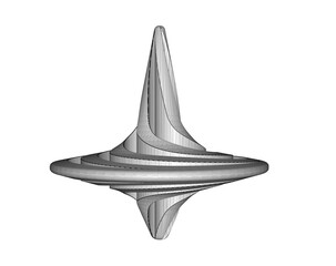 3d illustration of spinning top isolated