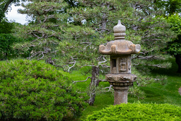 Japanese Stone Lantern Pagoda in Normandale Garden