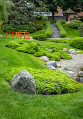 Fototapeta premium Scenic Summer View of Normandale Japanese Garden