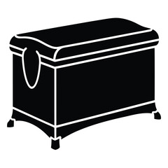 Antique Wooden Chest Vintage Storage Trunk Illustration