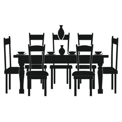 Rustic Farmhouse Dining Table Set Eight Chairs, Elegant Centerpiece
