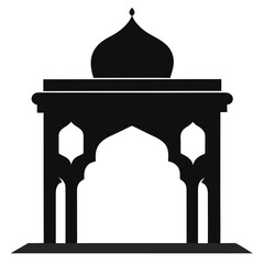 Elegant Islamic Architecture Dome and Arch Design Silhouette