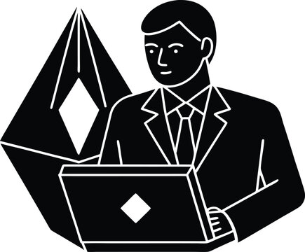 Silhouette of Crypto Investor Working | Blockchain Analyst at Desk