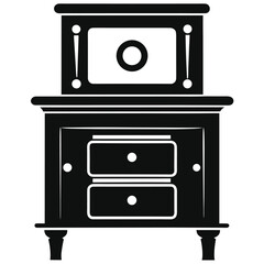 Antique Wooden Cabinet with Mirror Vintage Charm and Storage Elegance