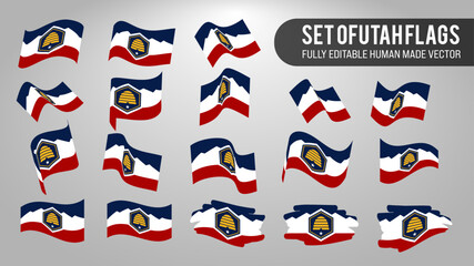 Vector Set of Utah Flags