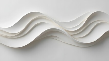 Abstract white paper waves background for website header banner and presentation template use