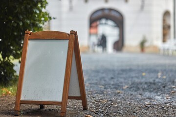 Restaurant menu board with no text, information signboard