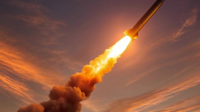 Missiles on Mobile Launch Platforms Ready for Deployment in Conflict Zone