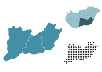 Obraz premium Set maps of Southern Great Plain province