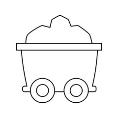Cart filled with rocks in a mining area during daylight hours