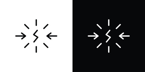 Conflict icon Black and White Vector Graphic