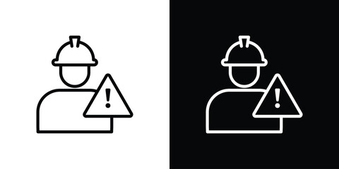 Construction risk icon Black and White Vector Graphic