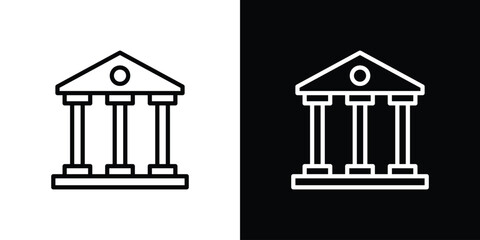 Courthouse icon Black and White Vector Graphic