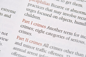 Detail of a Book Page with Definition of 