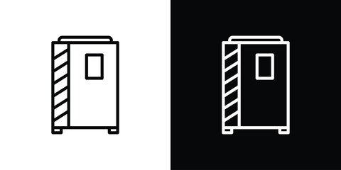 Infrared heat cabin icon Black and White Vector Graphic