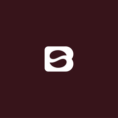 Letter B coffee logo icon flat vector design