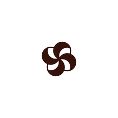 Floral monogram logo icon flat vector design