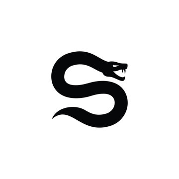 96. Snake logo icon flat vector design