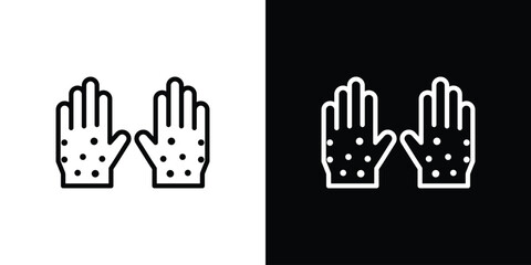 Rash hand icon Black and White Vector Graphic