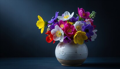 bouquet of fresh  spring or summer flowers in vase