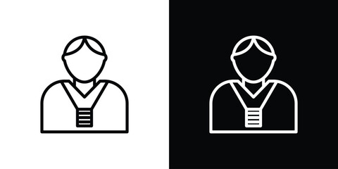 Tourist Guide icon Black and White Vector Graphic