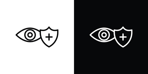 Vision insurance icon Black and White Vector Graphic