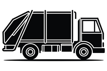 Garbage Truck Icon: Waste Management Vehicle, Refuse Collection & Recycling Symbol for Sanitation & Urban Services