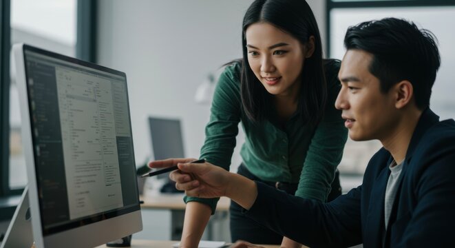 Collaborating and Analyzing Data on a Computer in a Modern Office