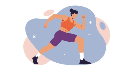 a person in athletic attire running, with a focus on the dynamic movement of the figure. Suitable for landing page, banner, marketing, web design, presentation, infographic, etc.