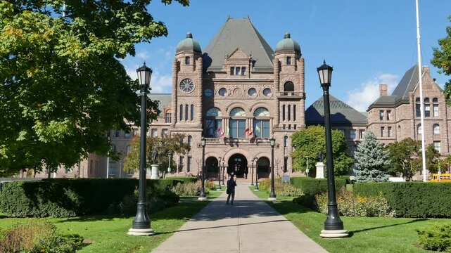 Ontario Legislative Building in Toronto, Ontario that houses the Legislative Assembly of Ontario, as well as the office of the Lieutenant Governor of Ontario and members of the provincial parliament. 