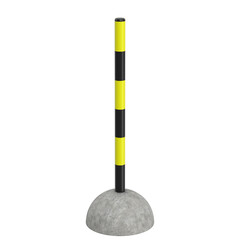 3D rendering illustration of a concrete bollard with pole
