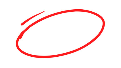 Red circle drawing vector image for highlighting and design element graphic art