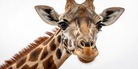 Obraz premium Giraffe Portrait Close-up Composition, Wildlife Photography, Gentle Giant Concept, wildlife, animal portrait