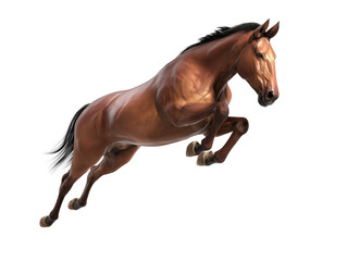 Fototapeta premium Free horse jumping pose transparent background