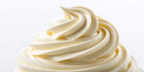 Swirled Cream Frosting Close-up Macro Photography, Creamy Texture, Dessert Concept, Food Styling Cream, frosting
