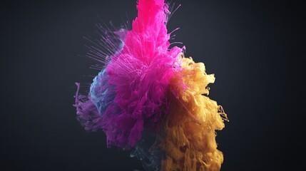 Fototapeta premium Colorful ink explosion in mid-air