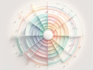 3d image of white circle with colorful lines