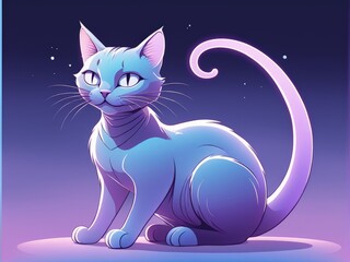 cute cat cartoon character. animal illustration