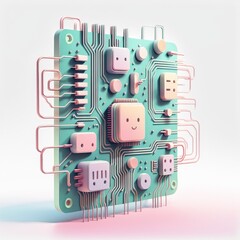 3d image of a computer chip with circuit board