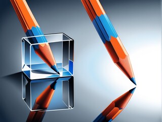vector illustration of a blue pencil