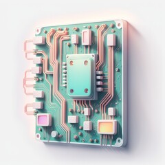 3d illustration of a computer circuit board