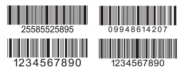 Fototapeta premium Barcode icon vector set. Barcode icon isolated on white background. Barcode product distribution icon. Universal code for scanning product or item. barcode product retail shipping graph.