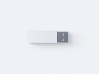 White flash drive on white background